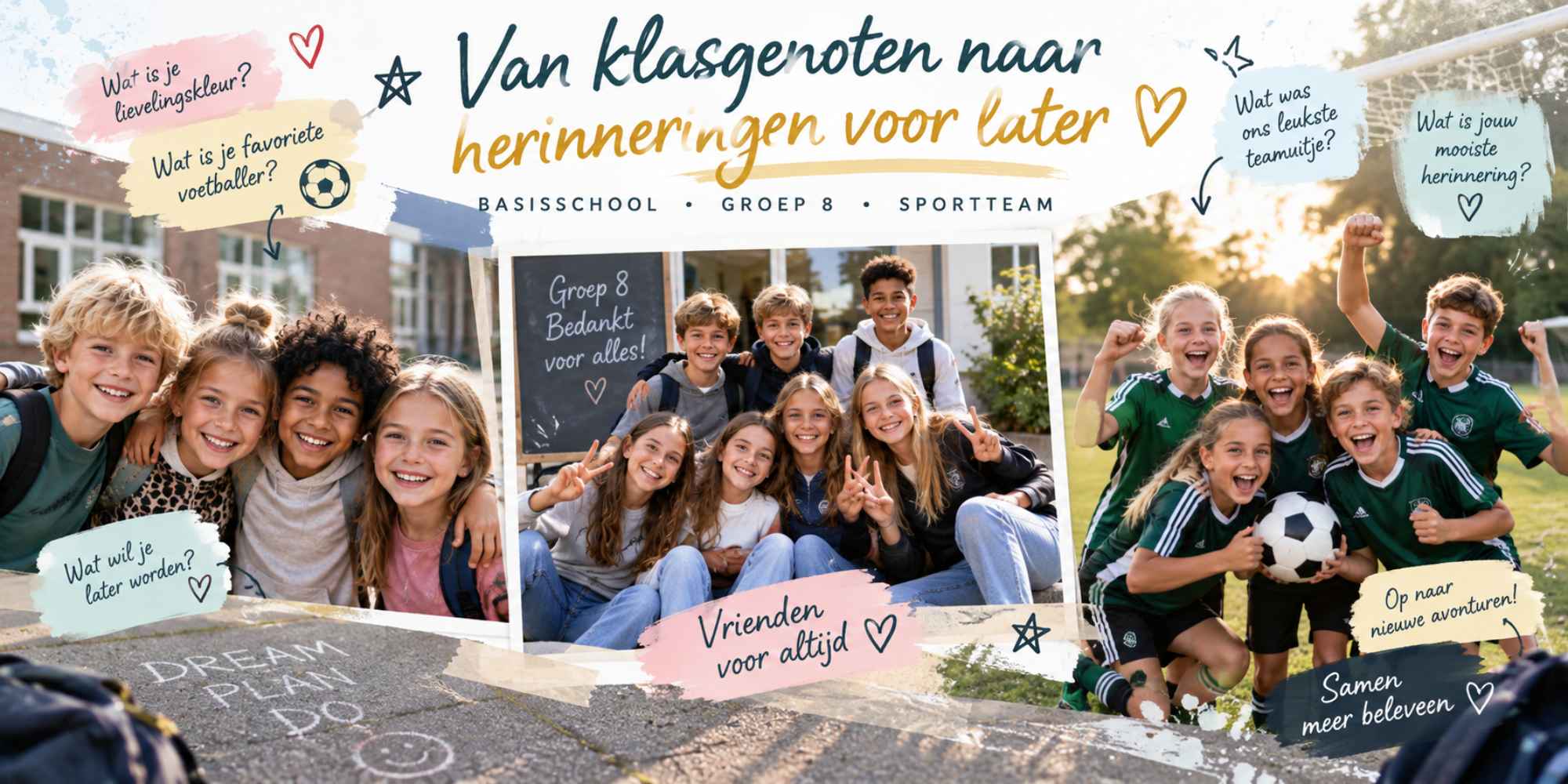 vriendenboekje voor basisschool groep 8 en sportteam