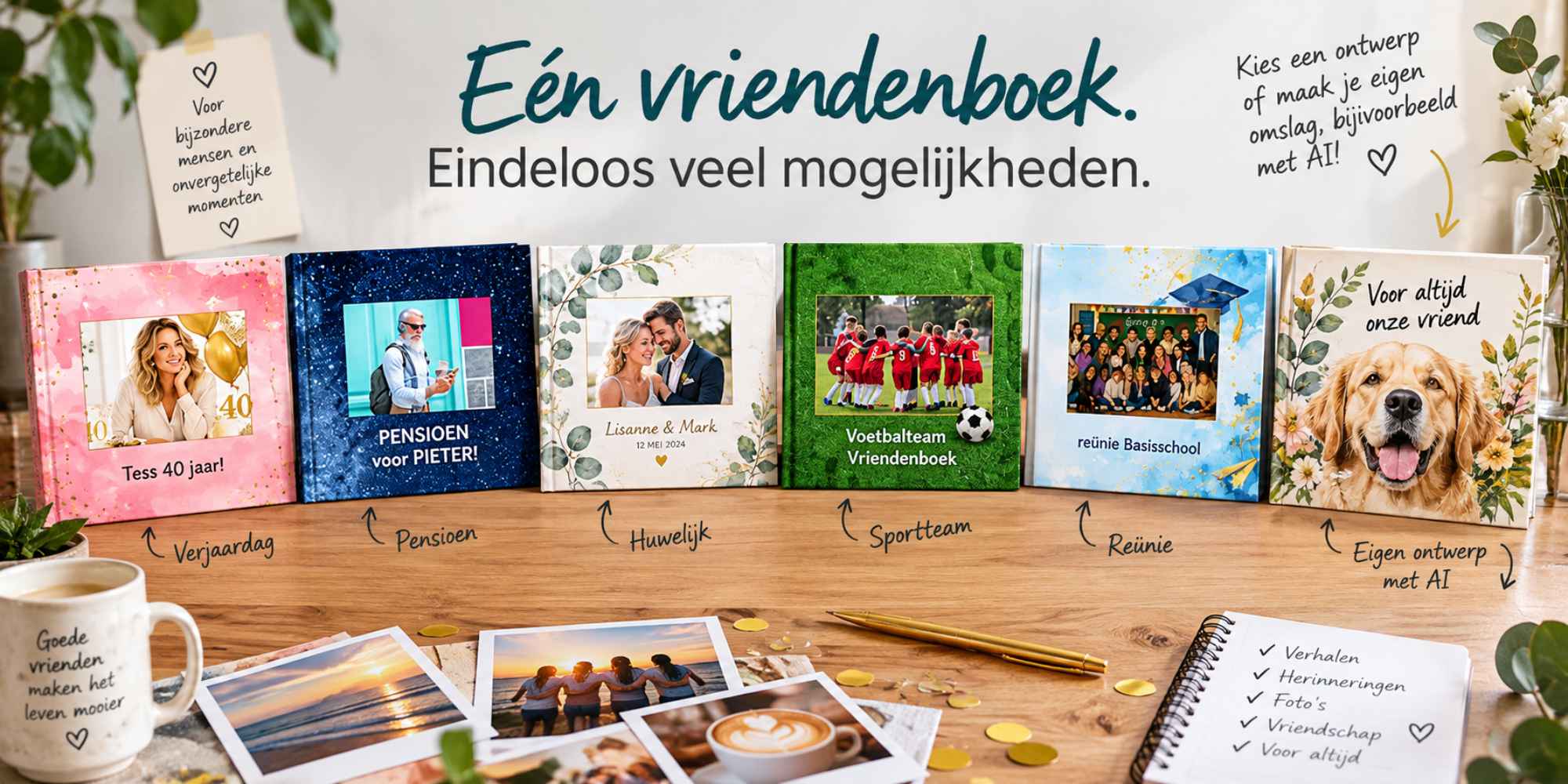 vriendenboek voor volwassenen voor verjaardag pensioen huwelijk sportteam en reünie