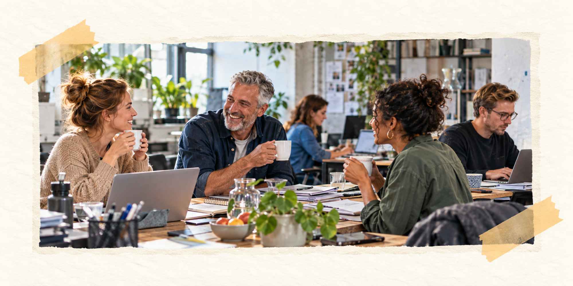 collega's die vrienden worden en samen plezier hebben op het werk