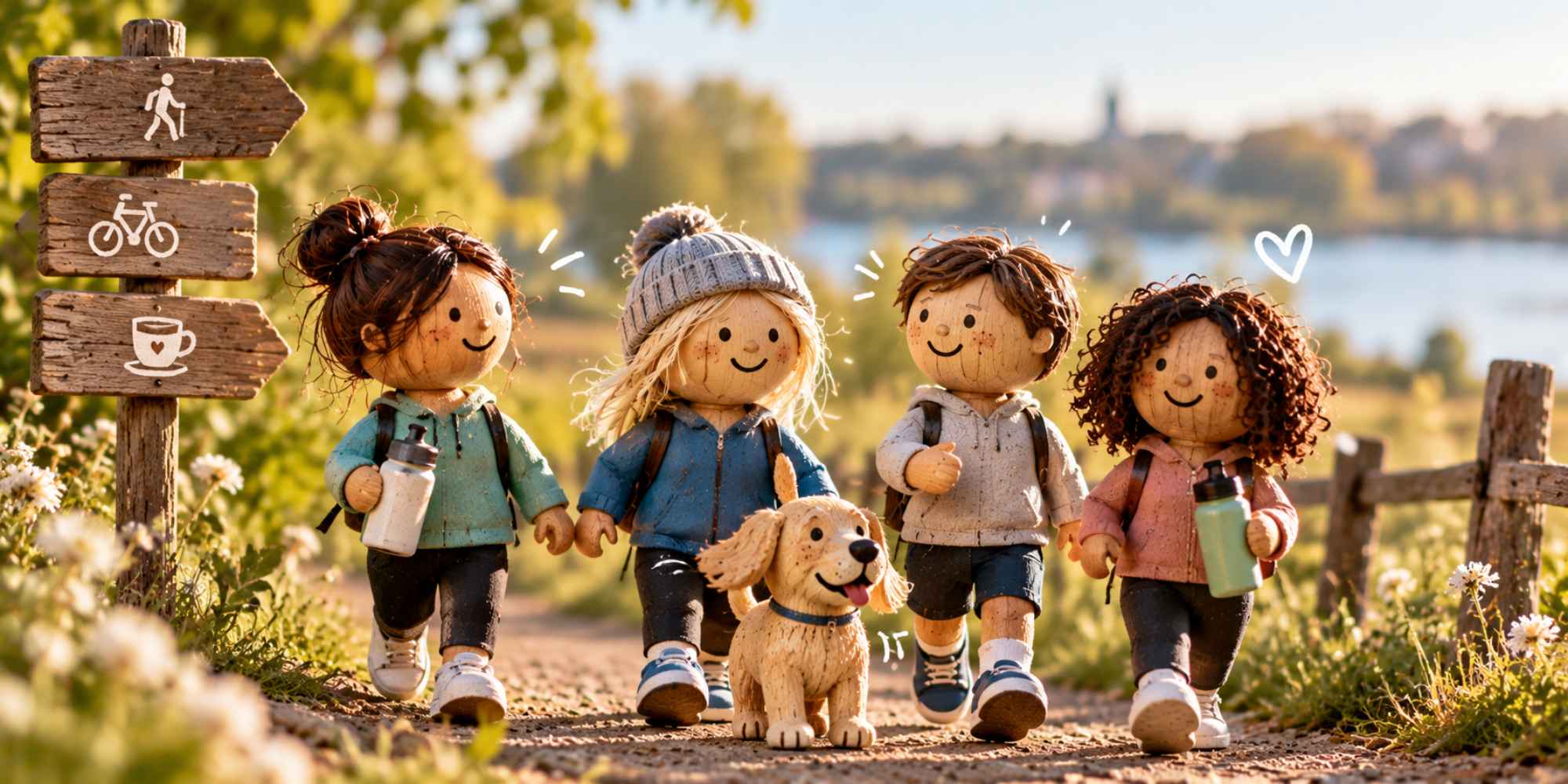 Vrienden samen wandelen bewegen en genieten