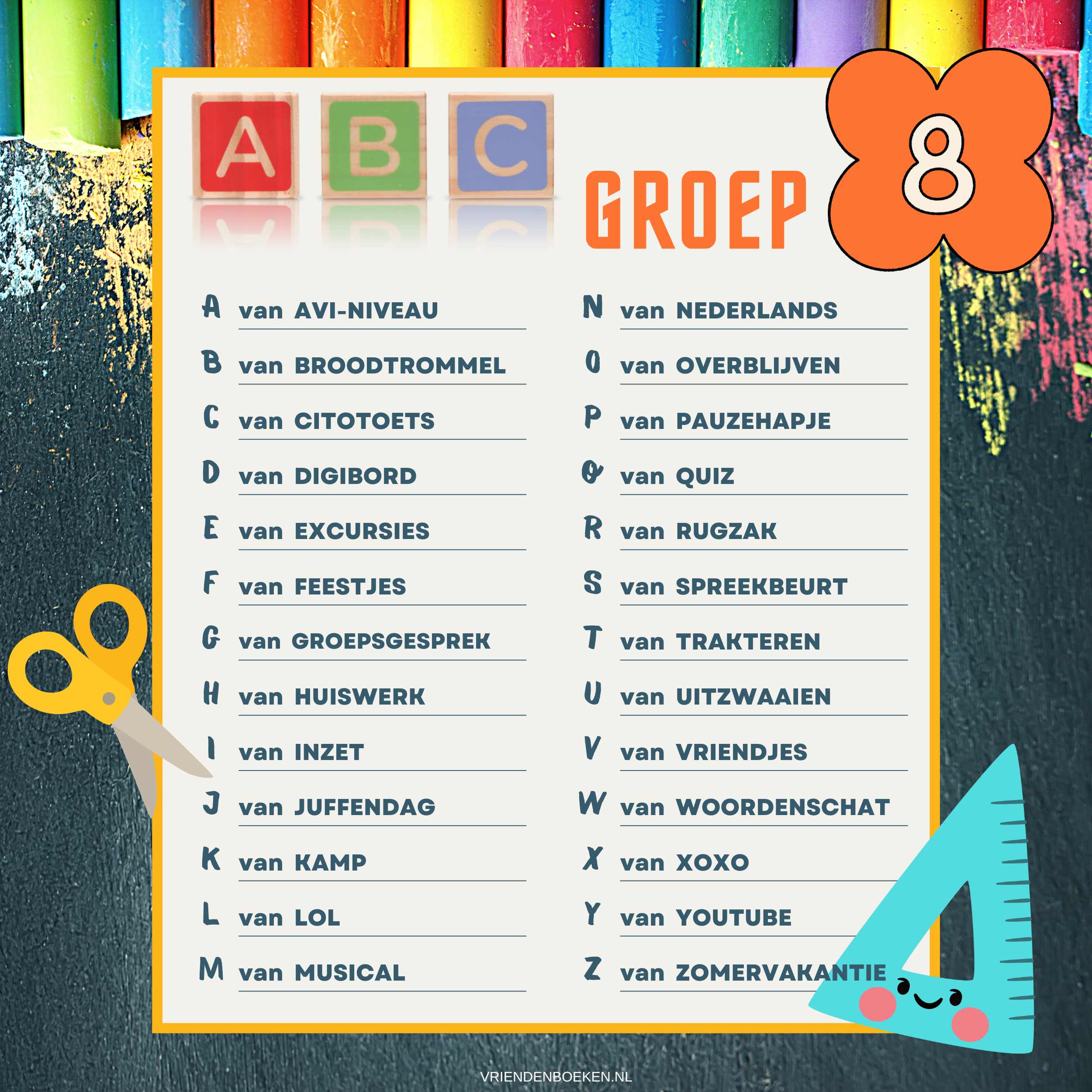 ABC ALFABET GROEP 8 AFSCHEID BASISSCHOOL