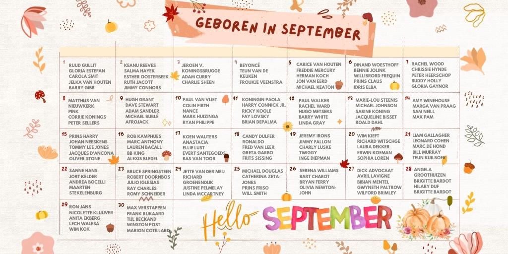 Alles over september en september jarigen