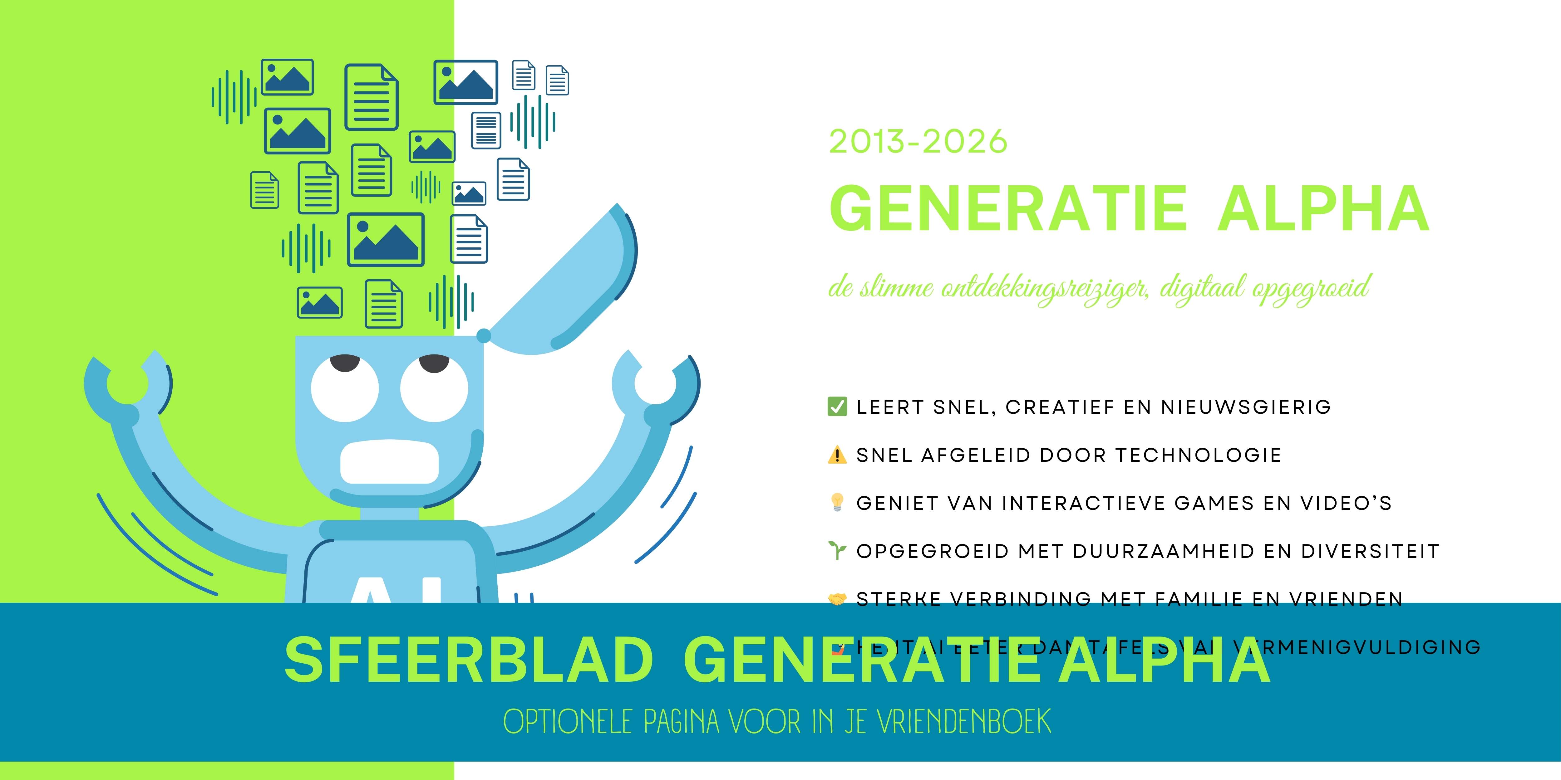 Generatie Alpha sfeerblad vriendenboek