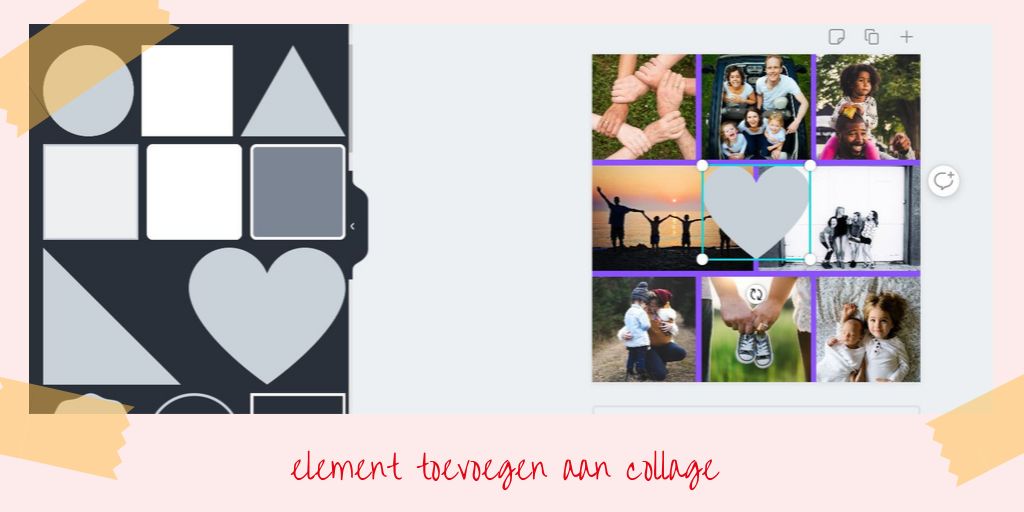 canva 10 element toevoegen aan collage