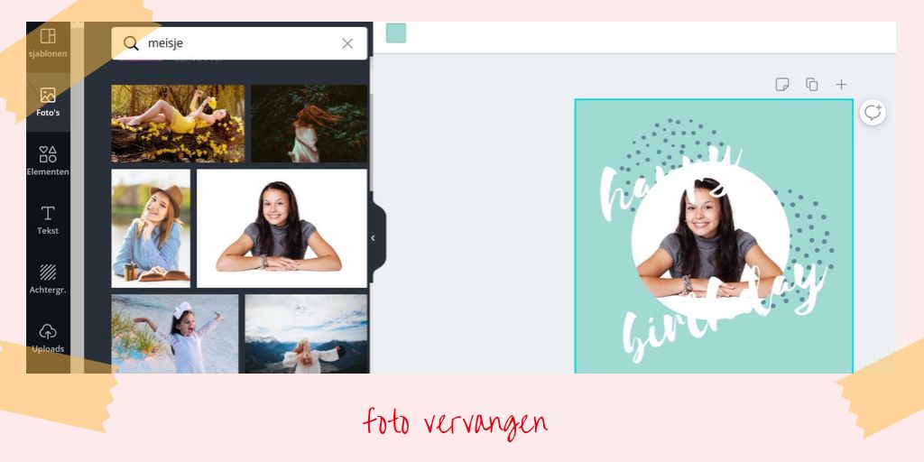 canva 4 foto vervangen