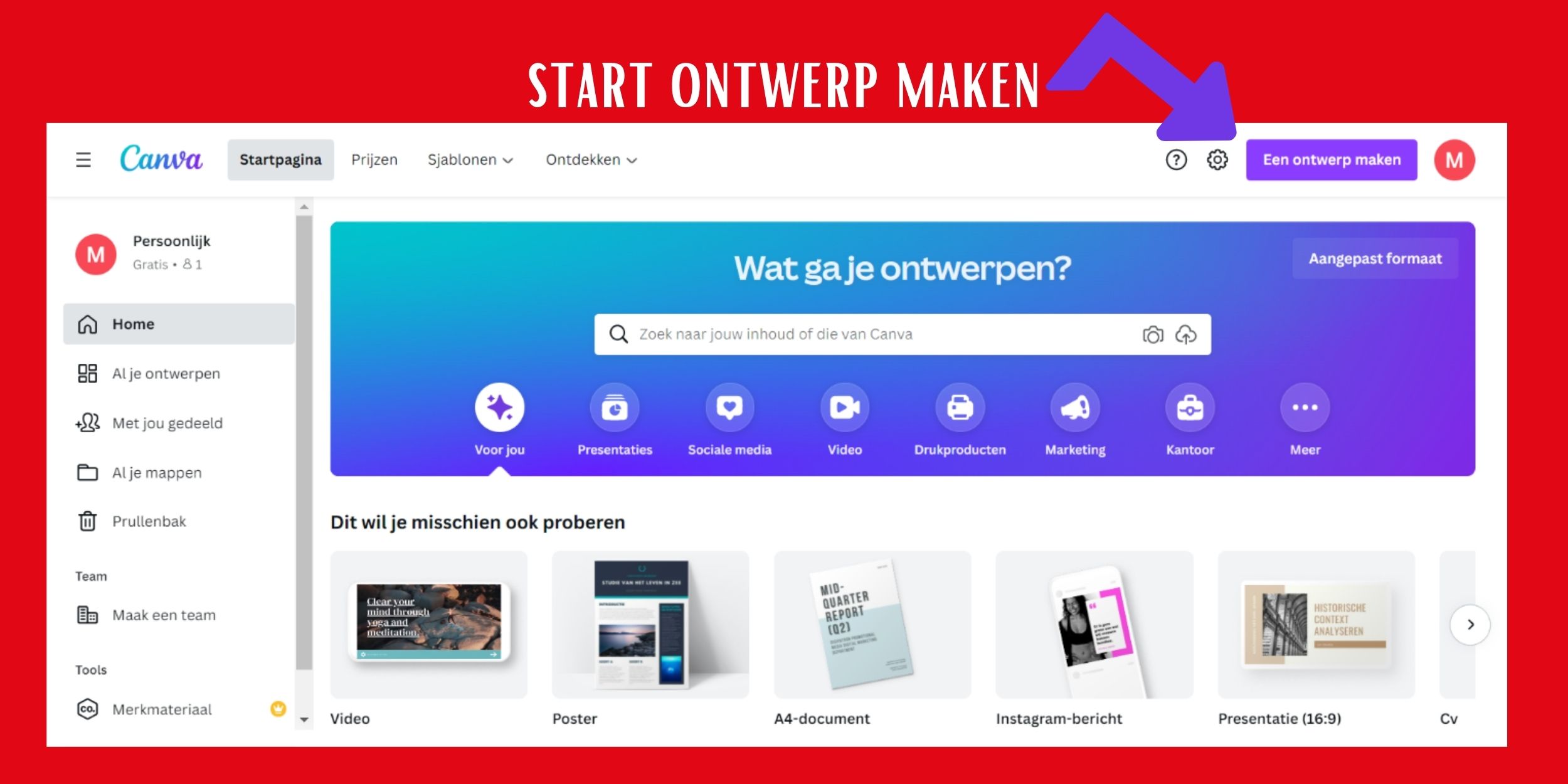 1 start ontwerp maken