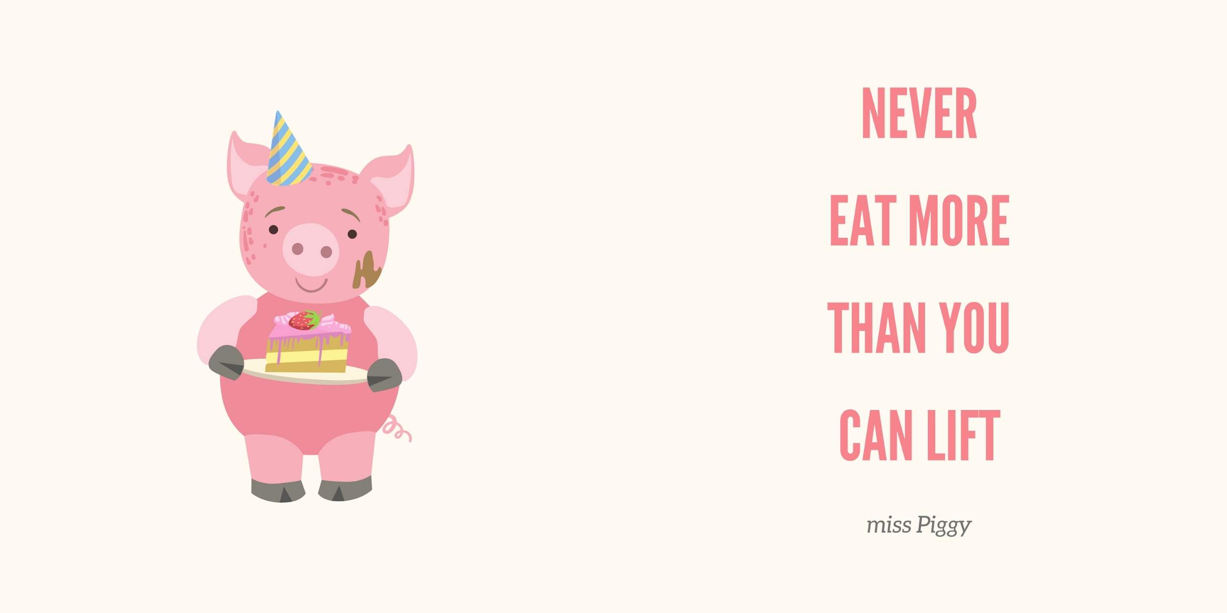 never eat more than you can lift maak samen een receptenboek