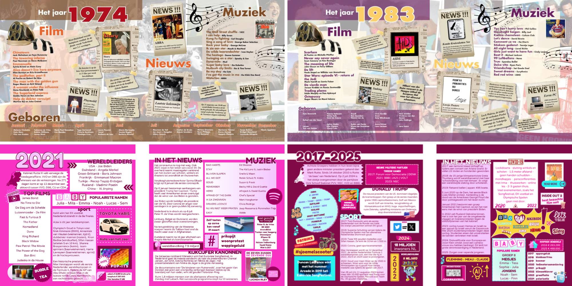 jaaroverzichten vriendenboek invulboek 1950 2024