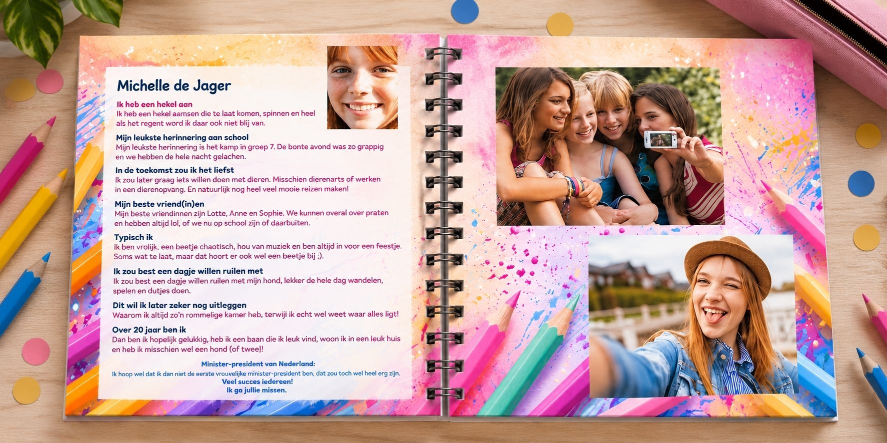 Voorbeeld vriendenboek voor groep 8