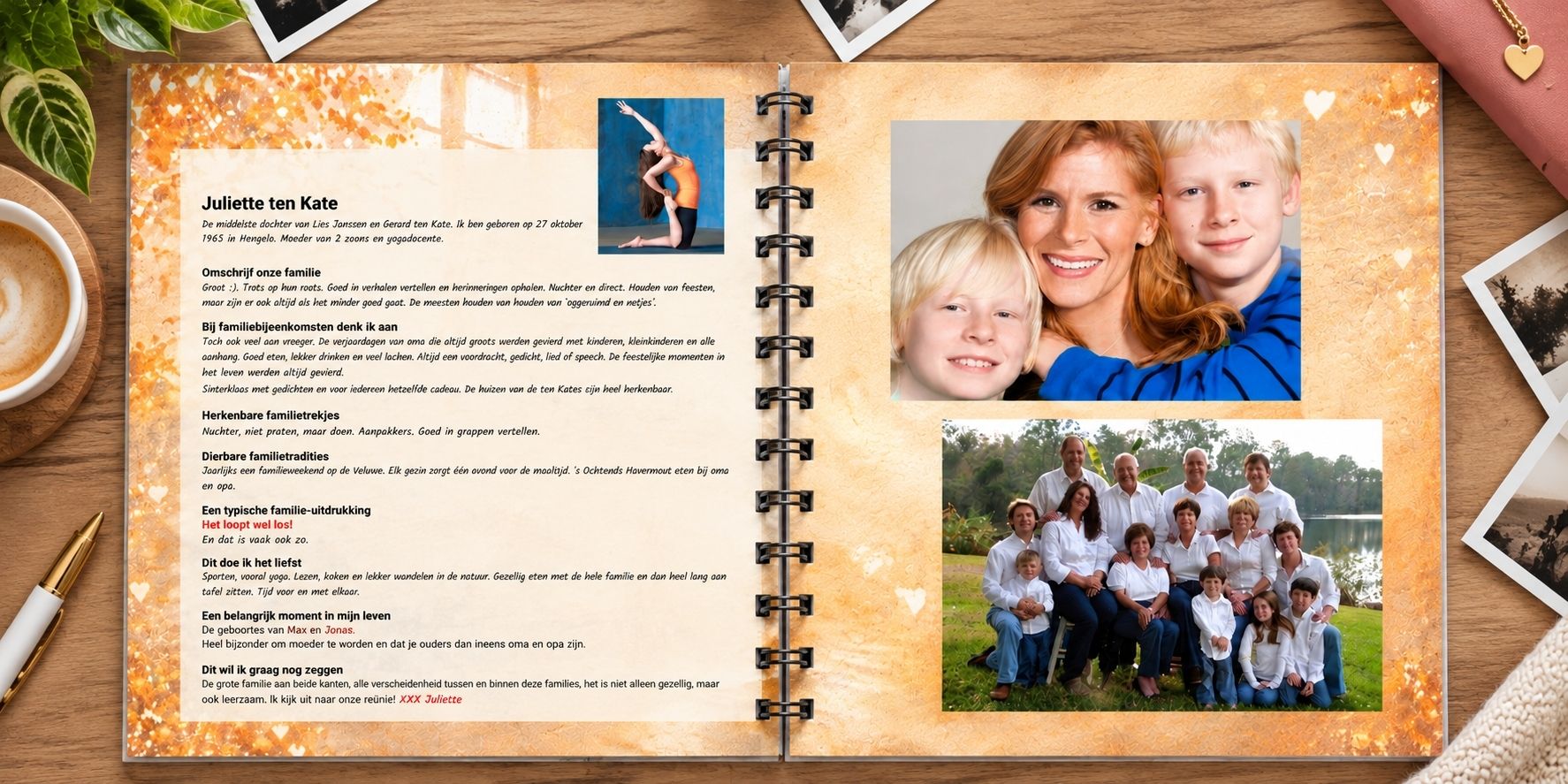 Voorbeeld vriendenboek voor familie