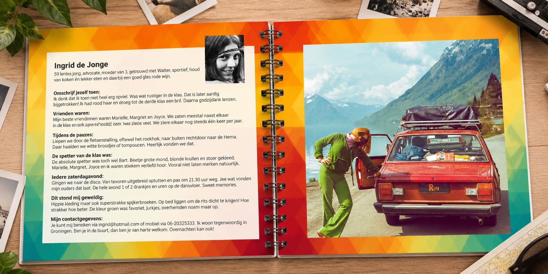Voorbeeld vriendenboek voor een schoolreünie