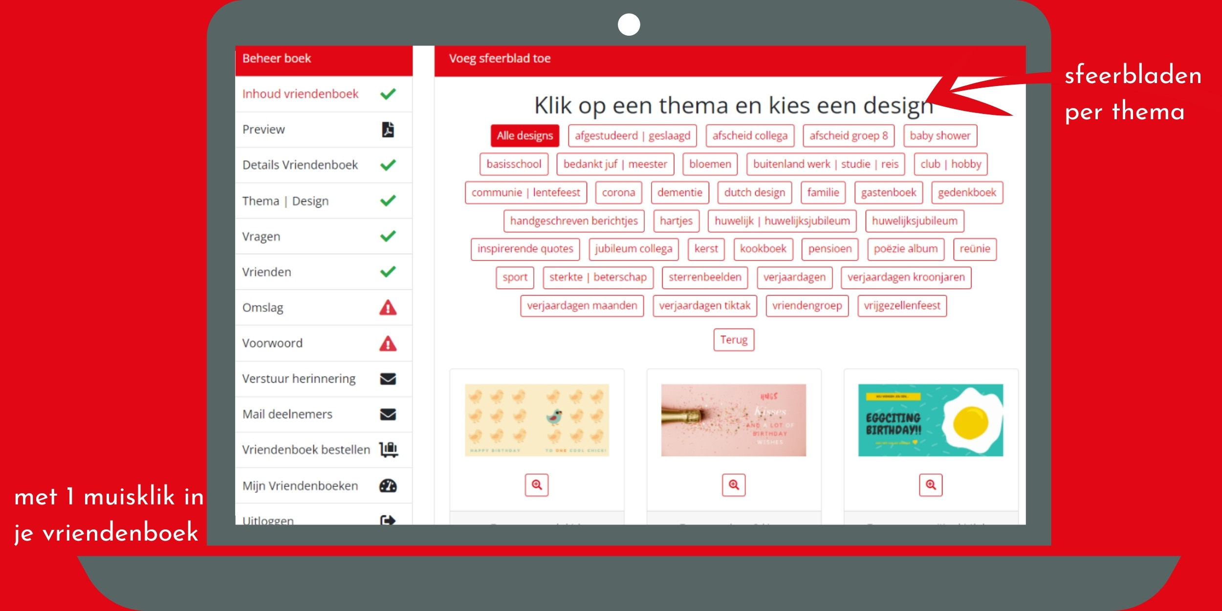 uitleg sfeerblad toevoegen aan je vriendenboek