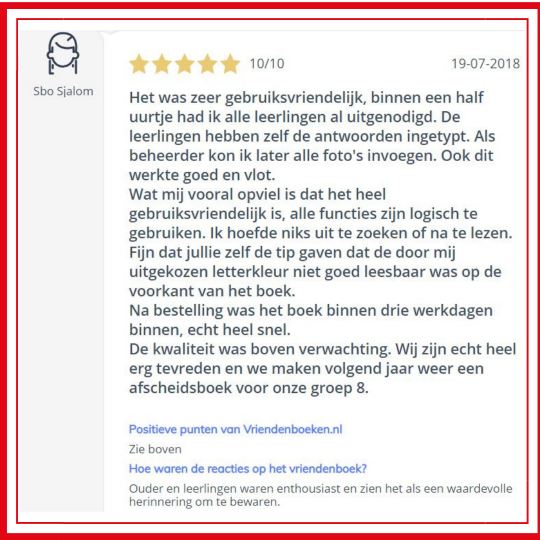 review afscheidsboek groep 8 vriendenboekje