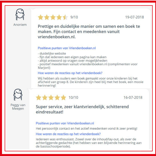review afscheidsboek groep  8 vriendenboekje