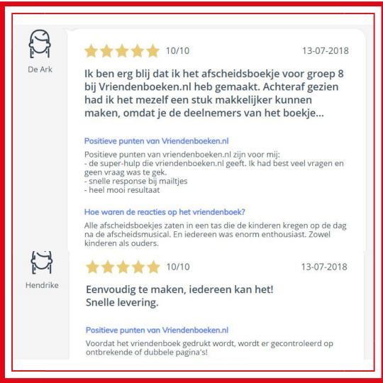 review afscheidsboek groep  8 vriendenboekje
