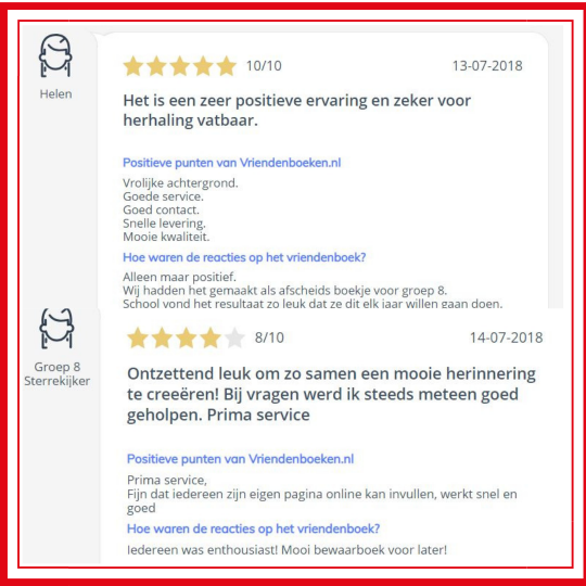 review afscheidsboek groep  8 vriendenboekje