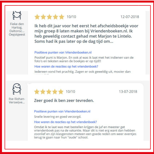 review afscheidsboek groep  8 vriendenboekje
