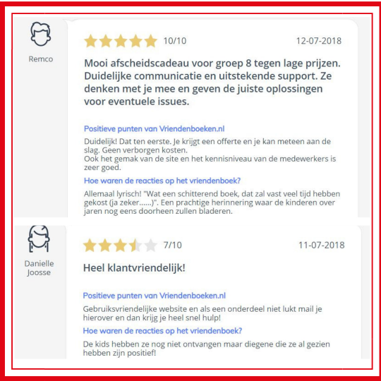 review afscheidsboek groep  8 vriendenboekje