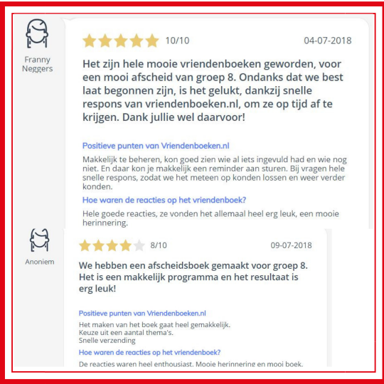 review afscheidsboek groep  8 vriendenboekje