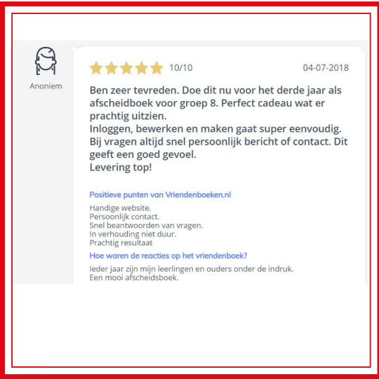 review afscheidsboek groep  8 vriendenboekje