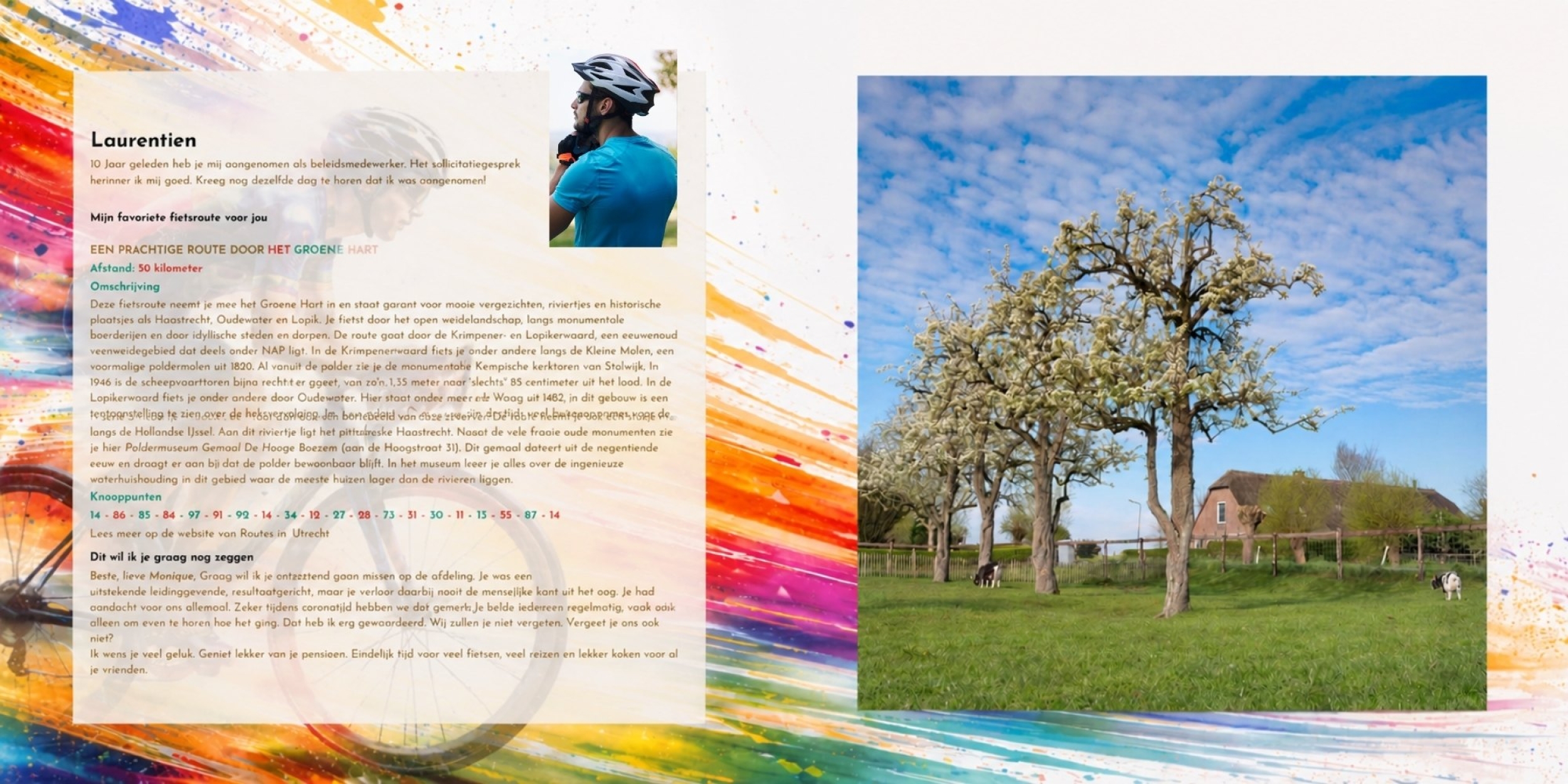 fietsrouteboek vriendenpagina voorbeeld