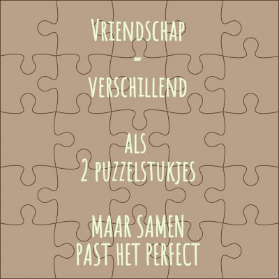 vriendschap = als 2 puzzelstukjes