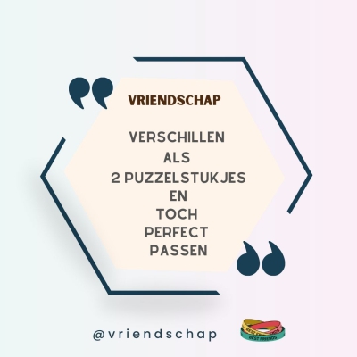 vriendschap = verschillen als 2 puzzelstukjes